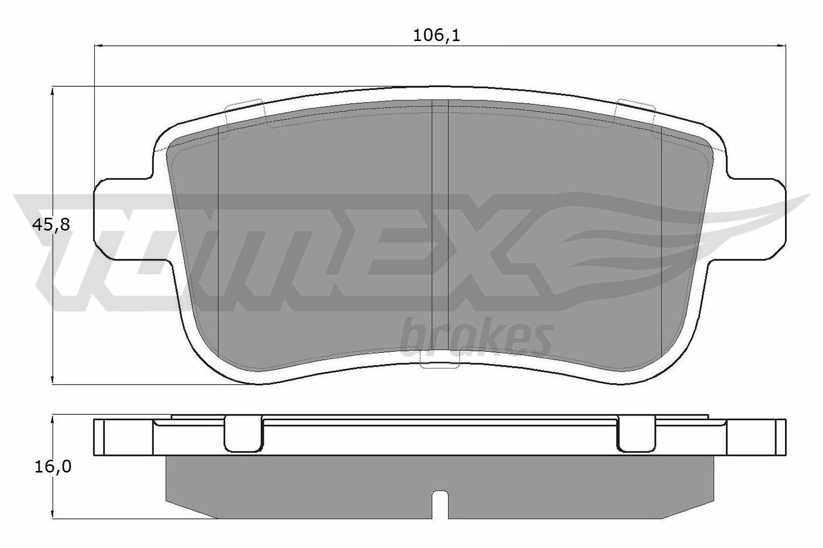 Sada brzdových destiček, kotoučová brzda TOMEX Brakes